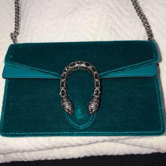 Turquoise Suede Dionysus Super Mini Bag - Picture 8 of 11